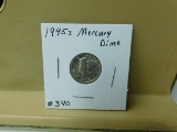 1945S MERCURY DIME BU