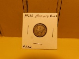 1918D MERCURY DIME VF