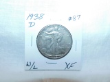 1938D WALKING LIBERTY HALF XF