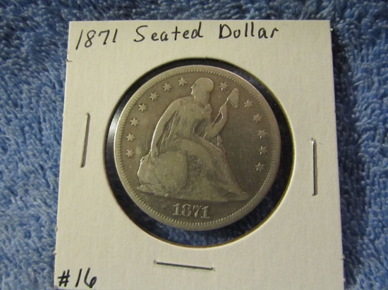 1871 SEATED DOLLAR VG