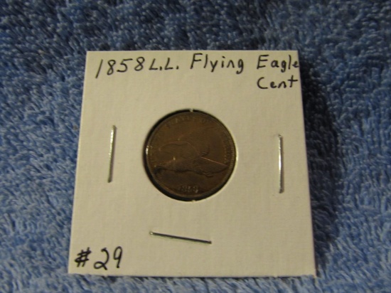 1858L.L. FLYING EAGLE CENT AU