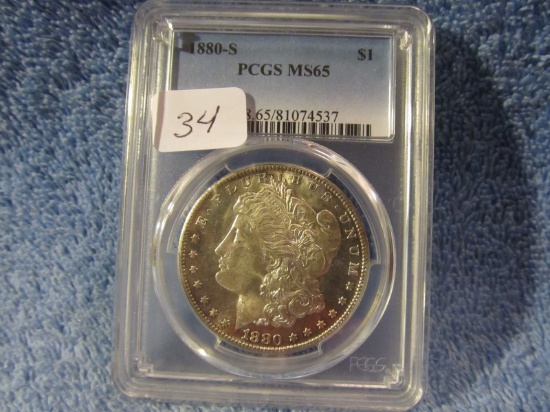 1880S MORGAN DOLLAR PCGS MS65