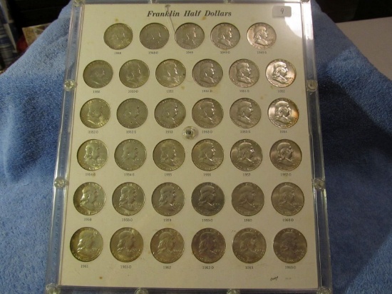 1948-63D FRANKLIN HALVES COMPLETE IN CAPITOL HOLDER XF-BU