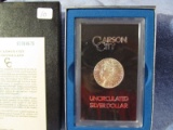 1881CC MORGAN DOLLAR IN GSA HOLDER & BOX BU