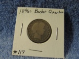 1896S BARBER QUARTER (KEY DATE) VG