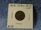 1909S INDIAN HEAD CENT XF