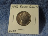 1892 BARBER QUARTER (SHARP FIRST YEAR COIN) BU