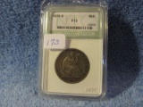 1876S SEATED HALF IN NTC HOLDER