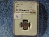 1945 MERCURY DIME NGC MS66