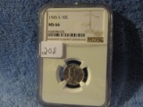 1945S MERCURY DIME NGC MS66