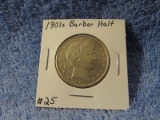 1901S BARBER HALF (RARE COIN) BU