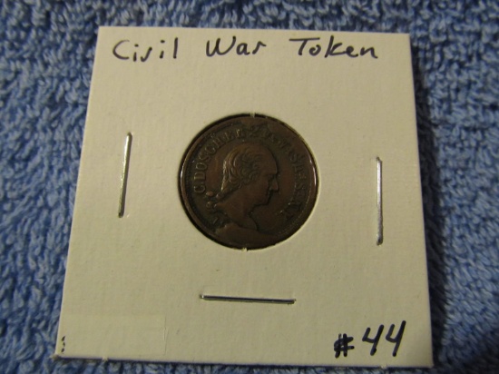 1863 CIVIL WAR TOKEN (WASH./NOT ONE CENT) ERROR COIN