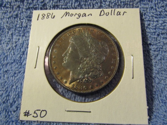 1886 MORGAN DOLLAR (NICE TONING) BU