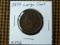 1845 LARGE CENT (SMALL REV. GOUGE) GREAT EYE APPEAL AU