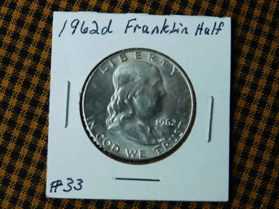 1962D FRANKLIN HALF BU