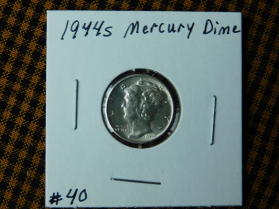 1944S MERCURY DIME BU