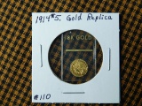 1914 $5. INDIAN HEAD GOLD REPLICA BU