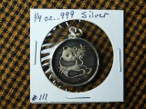 1/4-OZ. .999 SILVER PANDA ROUND IN BEZEL PF