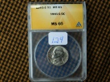 1945S JEFFERSON WAR NICKEL ANACS MS65