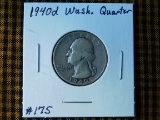 1940D WASHINGTON QUARTER F