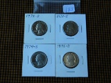 1972S,73S,74S,76S, WASHINGTON QUARTERS (4-COINS) PF