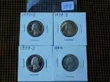 1977S,78S,79S,80S, WASHINGTON QUARTERS (4-COINS) PF