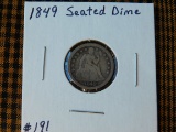 1849 SEATED DIME VG