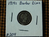 1914S BARBER DIME VF