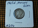 1925D MERCURY DIME VF