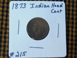 1873 INDIAN HEAD CENT VG+