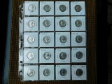 20 DIFFERENT WASHINGTON QUARTERS 1955-64 AU-PF