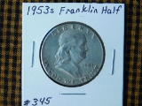 1953S FRANKLIN HALF (SEMI KEY) XF