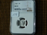 1944 MERCURY DIME NGC MS66