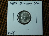 1944 MERCURY DIME BU