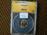 1950D JEFFERSON NICKEL (KEY DATE) ANACS MS64