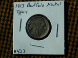 1913 TYPE-1 BUFFALO NICKEL VF