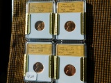 1960P&D 4-COIN SET LINCOLN CENTS IN SGS HOLDERS