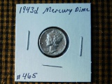 1943D MERCURY DIME UNC