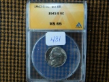 1943S JEFFERSON NICKEL ANACS MS65