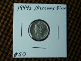 1944S MERCURY DIME UNC