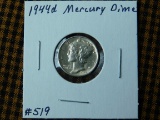 1944D MERCURY DIME BU