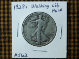 1928S WALKING LIBERTY HALF (BETTER DATE) F+