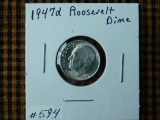 1947D ROOSEVELT DIME (SEMI KEY) BU