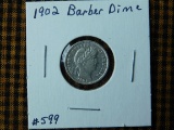 1902 BARBER DIME AU