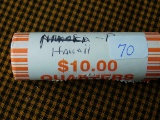 ROLL OF 2008P HAWAII STATE QUARTERS IN BANK ROLL BU