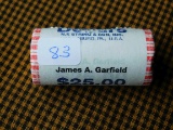 ROLL OF 25-2011P JAMES GARFIELD DOLLAR IN BANK ROLL BU