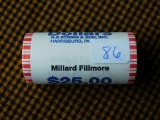 ROLL OF 25-2010P MILLARD FILLMORE DOLLARS IN BANK ROLL BU