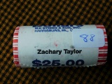 ROLL OF 25-2009P ZACHARY TAYLOR DOLLARS IN BANK ROLL BU