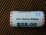 ROLL OF 25-2008P JOHN QUINCY ADAMS DOLLARS IN BANK ROLL BU