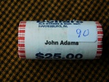 ROLL OF 25-2007P JOHN ADAMS DOLLARS IN BANK ROLL BU